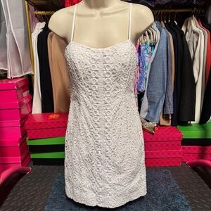 Lilly Pulitzer Shelli Eyelet Mini Dress - Resort White (Size 0)
